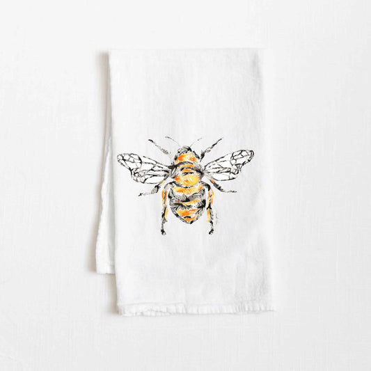 Honey Bee Flour Sack Tea Towel