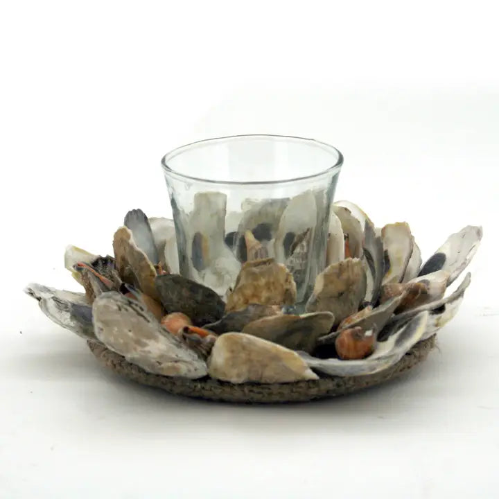 Oyster Shells Glass Tealight