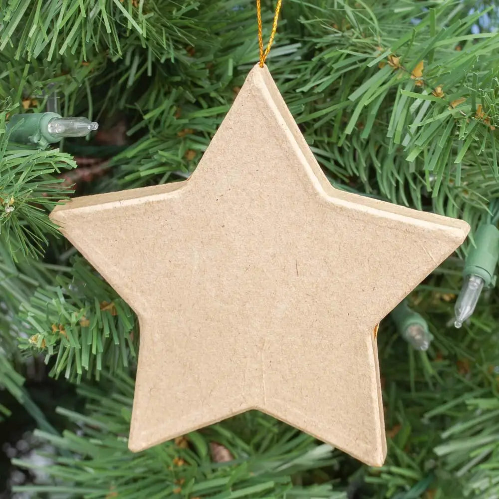 Paper Mache Flat Star Ornament