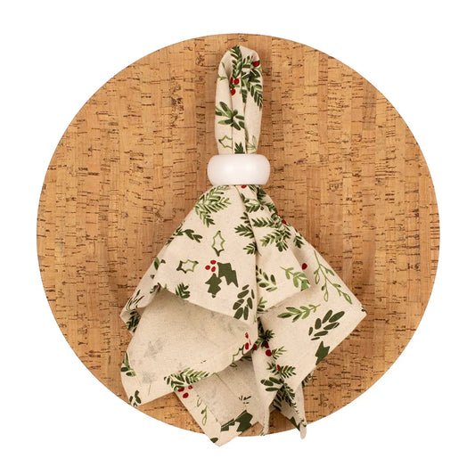 Holiday Foliage Napkin Cream/Green 18x18