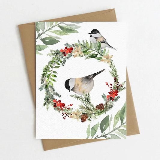 Winter Chickadee, Christmas Bird Holiday Cards