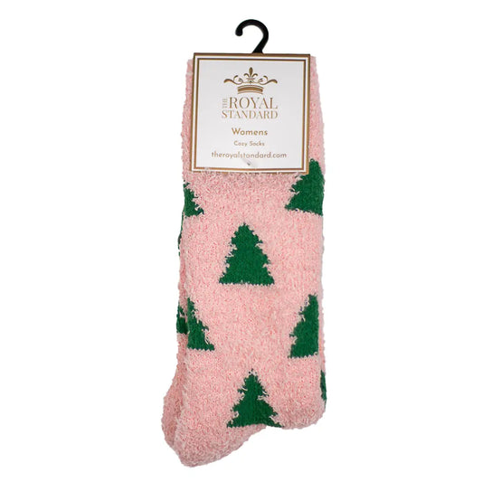 Women's Christmas Tree Snuggle Sock Pink/Green