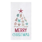 Merry Christmas Tree Coastal Seashells Towel