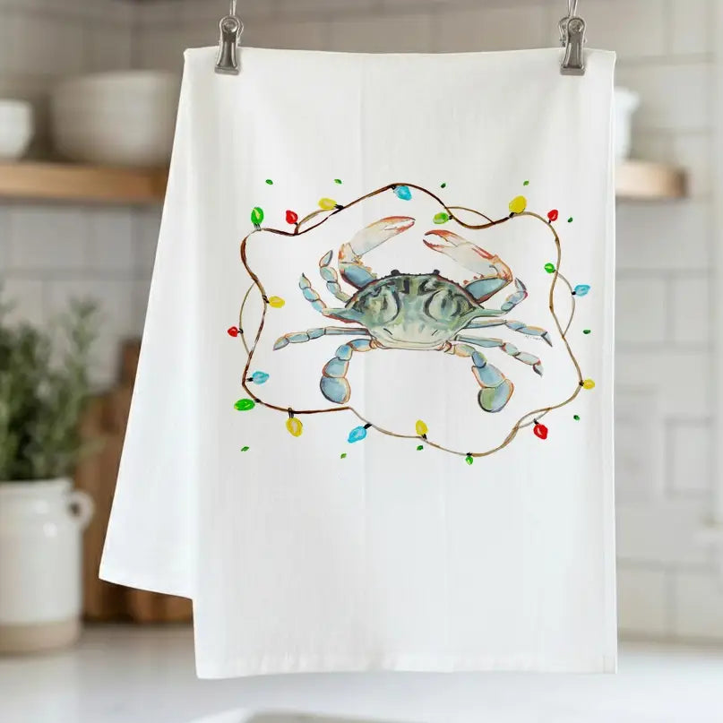 Christmas Crab Kitchen Towel