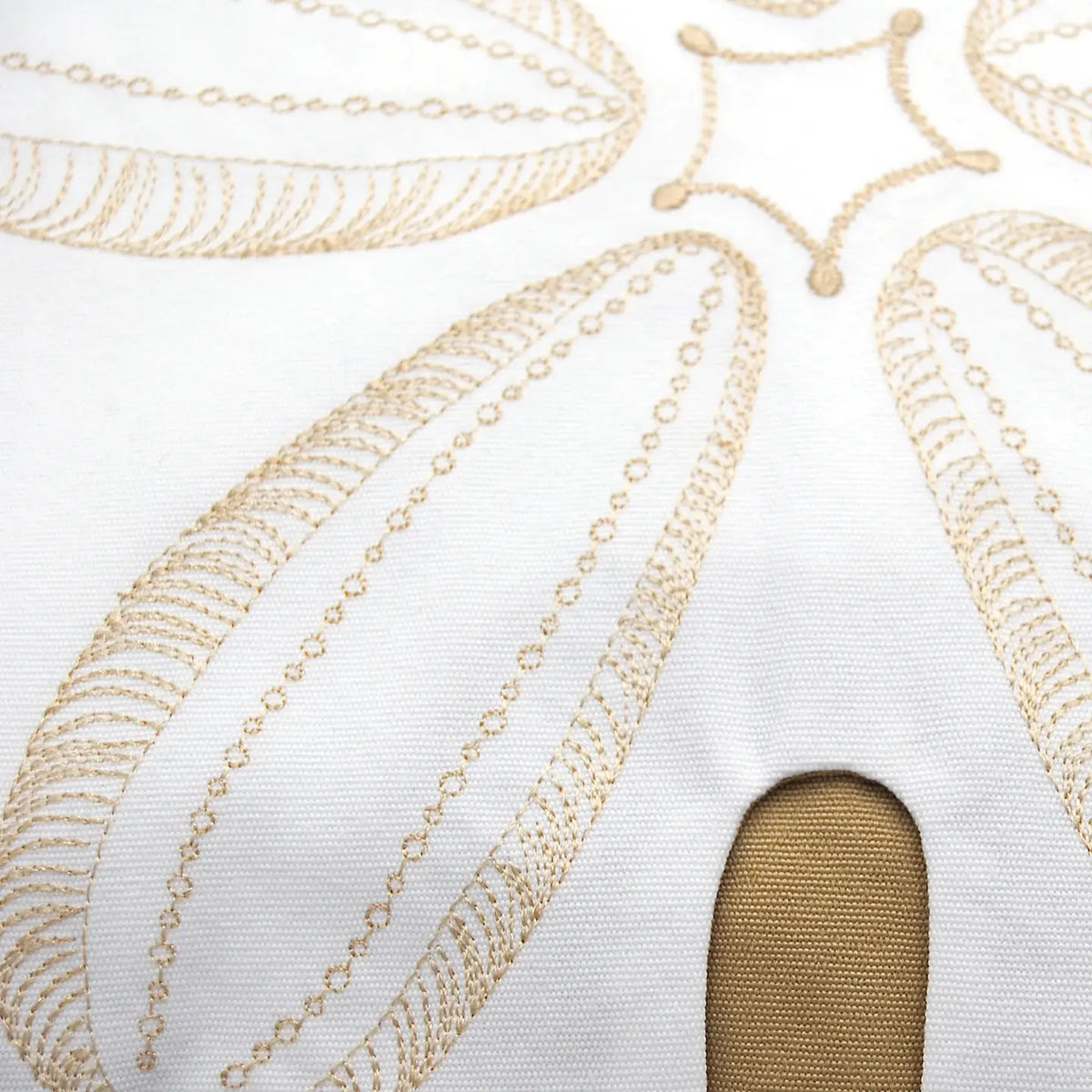Sand Dollar Shaped Pillow - Beige/White