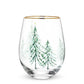 Winter Trees Stemless Wine Glass