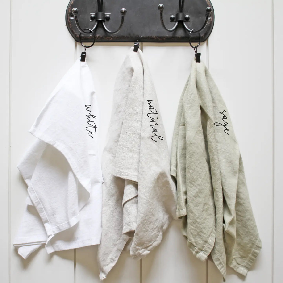 Bird Chat tea towel, natural