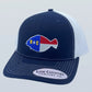 NC Flag Flounder Navy/White Hat