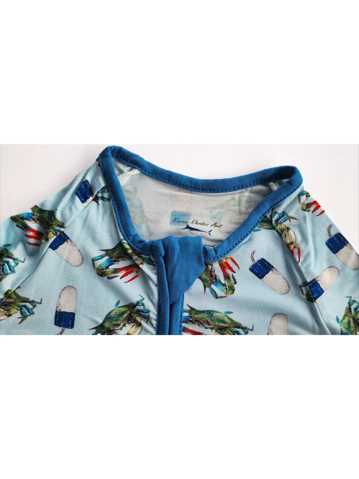 Blue Crab & Buoy Bamboo Zippy