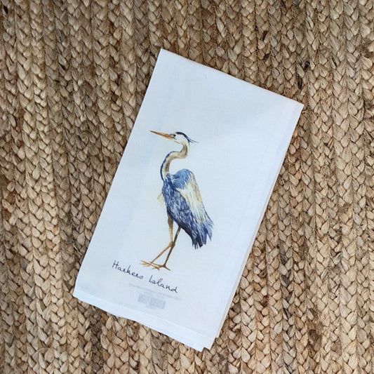 Blue Heron Dishtowel with Harkers Island