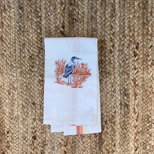 SGS Blue Heron Embroidery Tea Towels