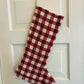 Lg check gingham stocking-Red