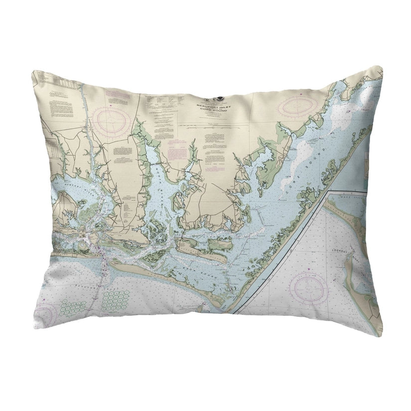 Beaufort Inlet and Part of Core Sound NC In/Outdoor Pillow