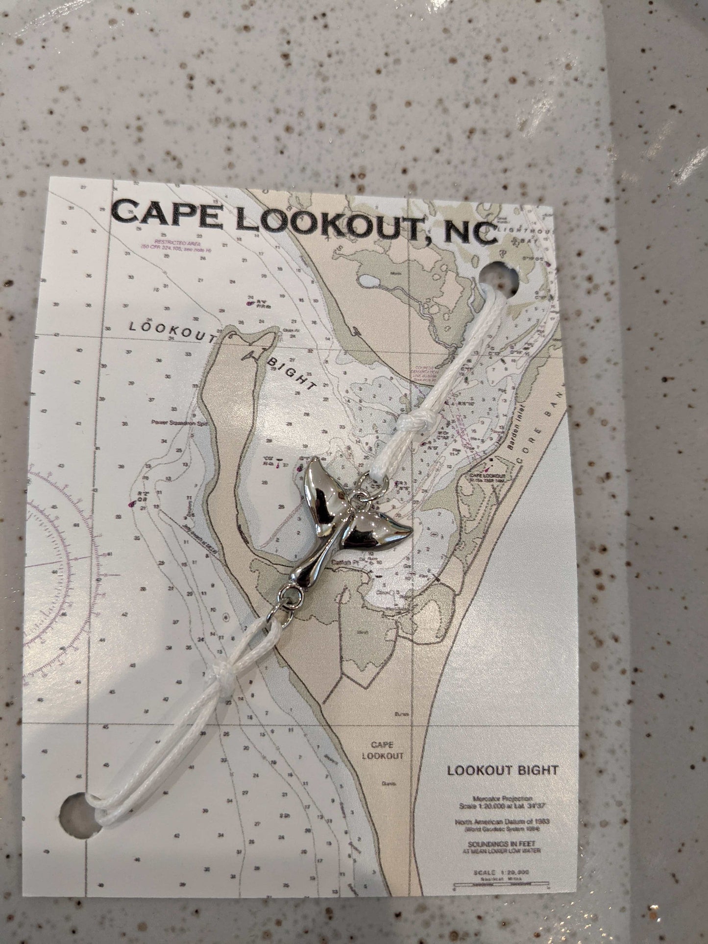 Bracelet, Cord - Whale with Nautical Chart