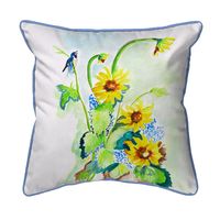 Sunflower & Bird Small Indoor/Outdoor Pillow