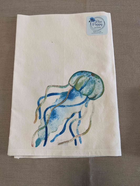 Watercolor Jellyfish Kitchen Towel