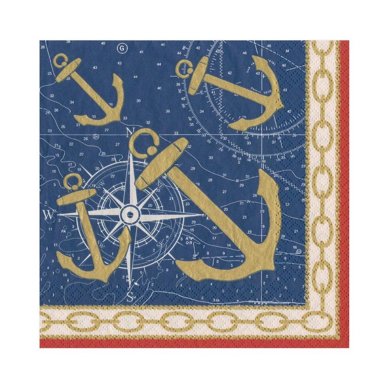 Weigh Anchor Paper Luncheon Napkins - 20 Per Package