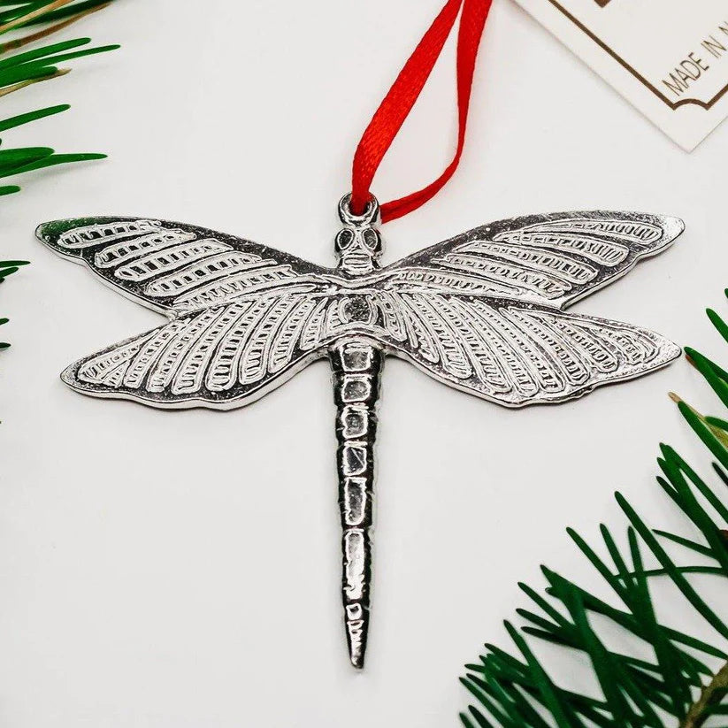 Dragonfly Pewter Ornament, Gift for Gardner