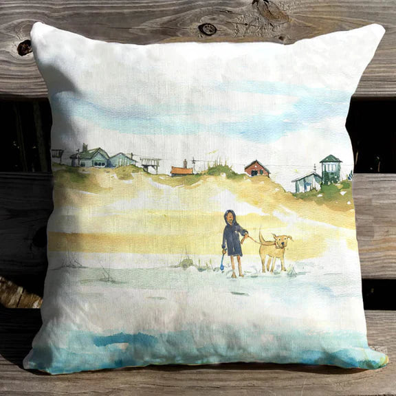 First to the Beach Pillow