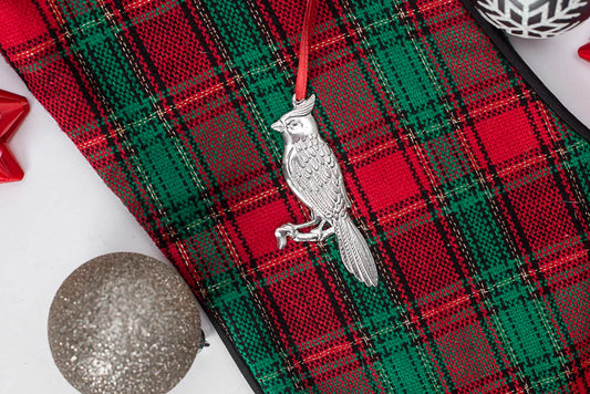 Cardinal Pewter Christmas Ornament